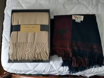 Cashmere Throw (NEW) & Eygyptian Cotton Blanket