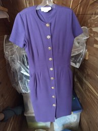 Adrinne Vittadini Vintage Purple Dress Size 8