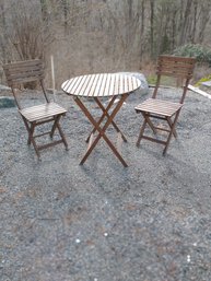 Folding Wooden Garden Outdoor Dining Set 27'