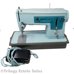 Singer Model 347 Sewing Machine W/ Case & Foot Pedal