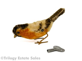 Antique Schuco Wind-up Mechanical Mohair Bird