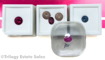 Loose Semi-Precious Cut Stones: 6 Red Pink Purple Stones In 4 Boxes (bought From JTV)
