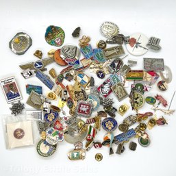 Lot Of Lapel Buttonhole Pins Many From Soviet Era & Europe