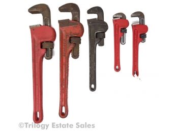 Lot Of USA Made Pipe Wrenches Ace Craftsman 14' -