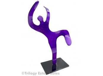 'Purple Dancer' Steven Zaluski Signed Sculpture 1998
