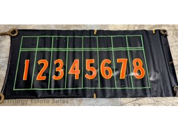 Circa 1930s Hand Painted Oil Cloth Gaming Gambling Mat Numbered Mat 1-8
