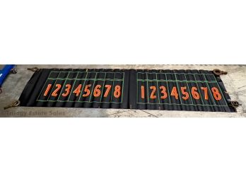 Circa 1930s 2-Up Hand Painted Oil Cloth Gaming Gambling Mat Numbered 1-8