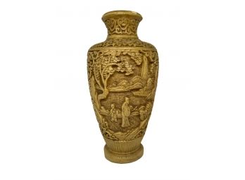 Heavy Chinese Carved Resin Vase