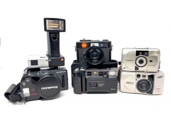 Lot Of  6 Film Cameras Yashica Minolta Olympus Samsung GAF