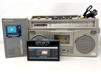 Vintage Boombox & Assorted Electronics