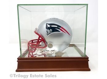 Patriots NFL #76 Sebastian Vollmer Autographed Riddell Mini Helmet In Steiner Display Case