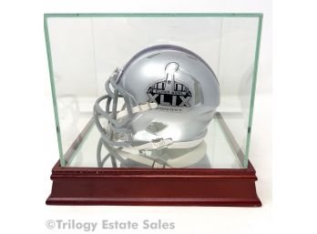 NFL Super Bowl XLIX 49 2015 Riddell Mini Helmet In Steiner Display Case