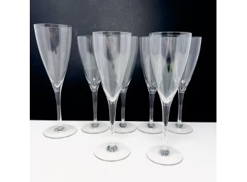 Baccarat Crystal 8.25' Dom Perignon Wine Claret Stemware Set Of Six Plus One Larger Claret Glass