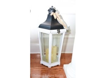 Large Lantern With Trio Of Flameless Candles