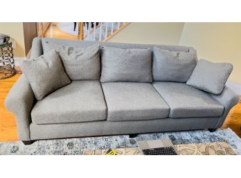 Arhaus Landsbury Charcoal Tweed Upholstered Sofa