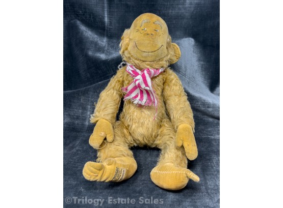Circa 1940 Merrythought Shropshire Articulated 12' Monkey With Red & White Scarf