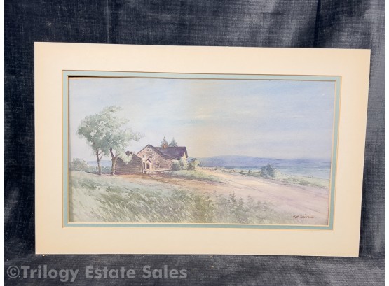 H.M. Savell Signed Landscape Watercolor