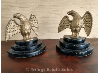 Cast Eagle Gilded Bookends