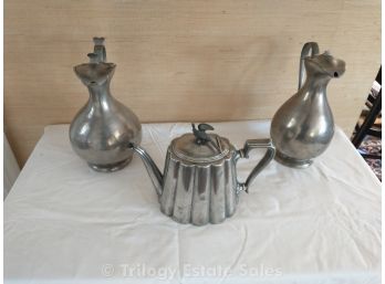 Antique Pewter Tea & Coffee Pots Richardson Dixon