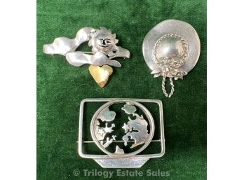 Susan Foster Artistic Triumphs Sterling Silver Brooches 1.045ozt