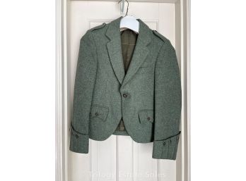 Wool Tweed Blazer Size 30? Vintage With Horn Buttons