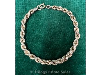 18kt Gold Rope Chain Bracelet