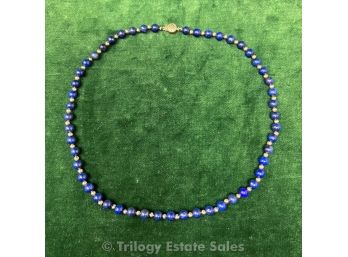 14kt Gold And Lapis Lazuli Bead Necklace