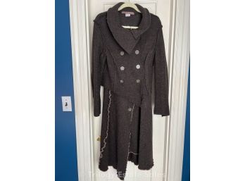 Therese Ze Therezza Size 2 Boiled Wool Jacket And Wrap Skirt