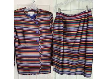 Christian Dior Silk Size 6 Striped Suit