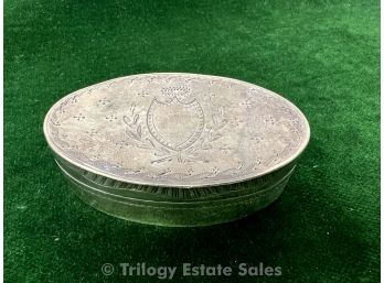 RARE C.1760 French Sterling Silver Oval Trinket Box 1.495ozt