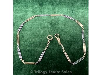 14kt Yellow And White Gold Watch Chain 7.7g