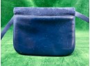 Navy Blue Leather And Suede Ferragamo Purse