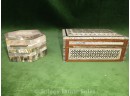 Two Mother Of Pearl Inlay And Marquetry Boxes