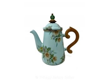 Mackenzie-Childs Camp Coffee Pot With Wood Handle