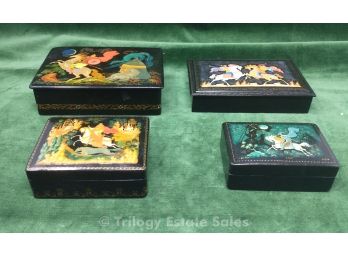 Four Russian Lacquer Boxes