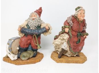 June C. McKenna 1994 'Santa's One Man Band' And 'Dancing To The Tune' Mrs. Claus Both Signed And Numbered