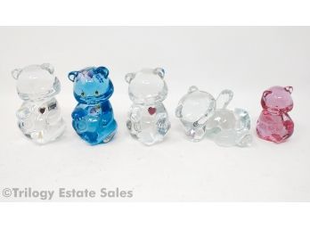 Five Fenton Glass Cats