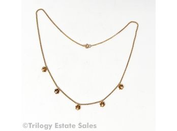Antique 14kt Gold Necklace With Diamonds 3.7g