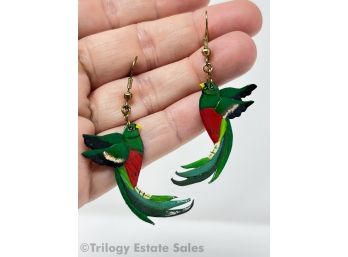 Hand Painted Parrot Earrings