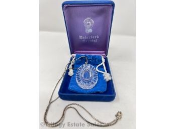 Waterford Crystal Pendant On Sterling Silver Chain In Original Presentation Box
