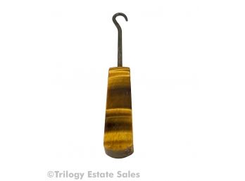 Victorian Tiger-Eye Handled Small Button Hook