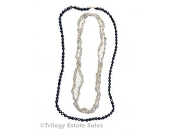 Black And Clear Bead Necklaces