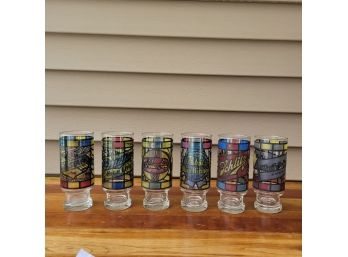 MCM 1970s Anchor Hocking Stained Glass Beer Glasses And More