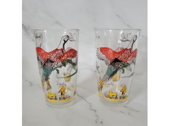Two Hazel Atlas Pheasant  Bird Glasses