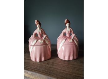 Pair Of Madam Pompadour  Dresser Dolls, Trinket, Powder, Potpourri?