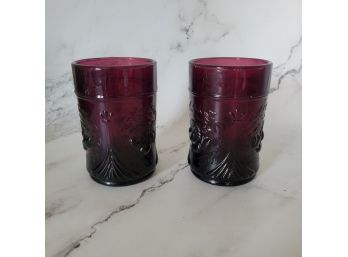Set Of Two Purple Glasses