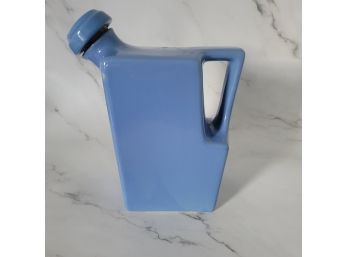 Soft Blue Rectangular Oxford Ware  Pitcher With Stopper