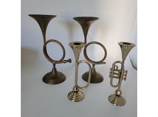 Trumpet Bugle Horn Candle Sticks