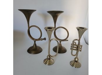 Trumpet Bugle Horn Candle Sticks