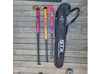 Trio Of Field Hockey Sticks And Case - NO SHIPPING